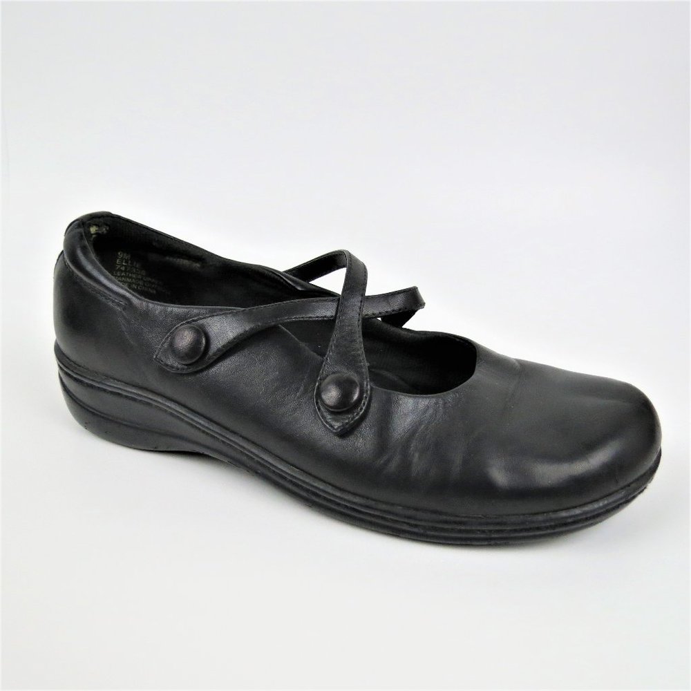 MICHEL Black Leather Maryjane Comfort Shoes
